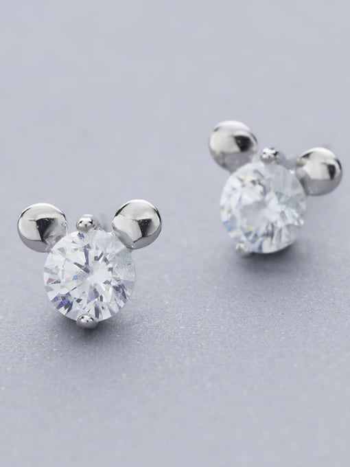 White Lovely Mickey Mouse Shaped stud Earring