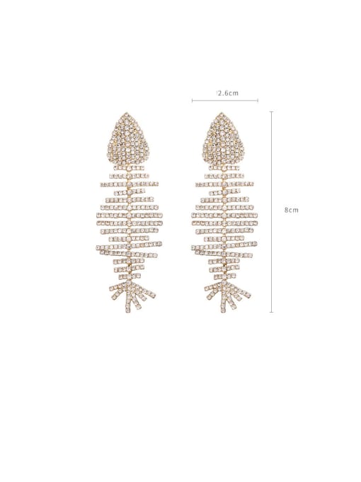 Rose Alloy With  Rose Gold Plated Cute Fish Bones  Drop Earrings