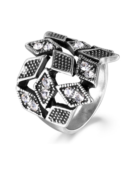 Ronaldo Silver Plated Multi Square Shaped Ring 0