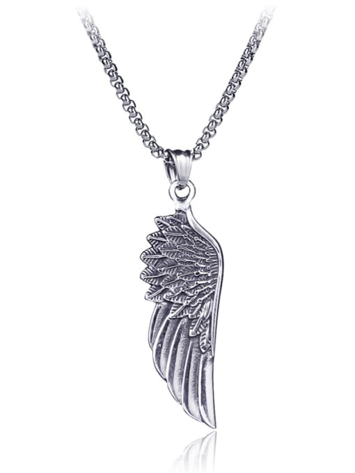 BSL Stainless Steel With Gun Plated Trendy Angel Necklaces 0
