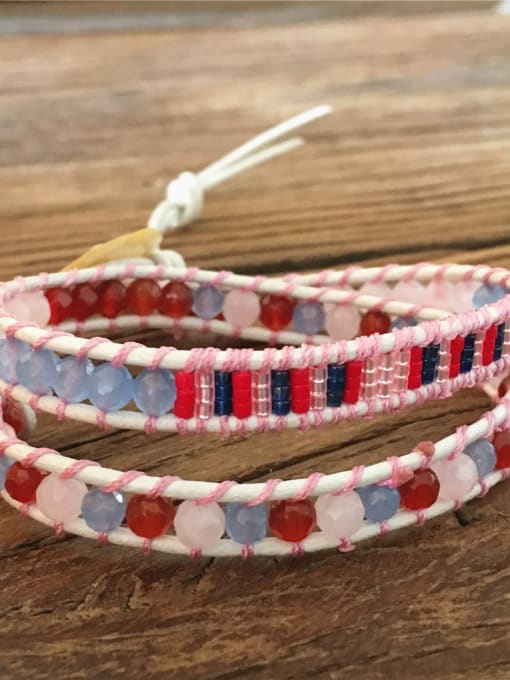 handmade Double Layer Colorful Leather Rope Bracelet 4