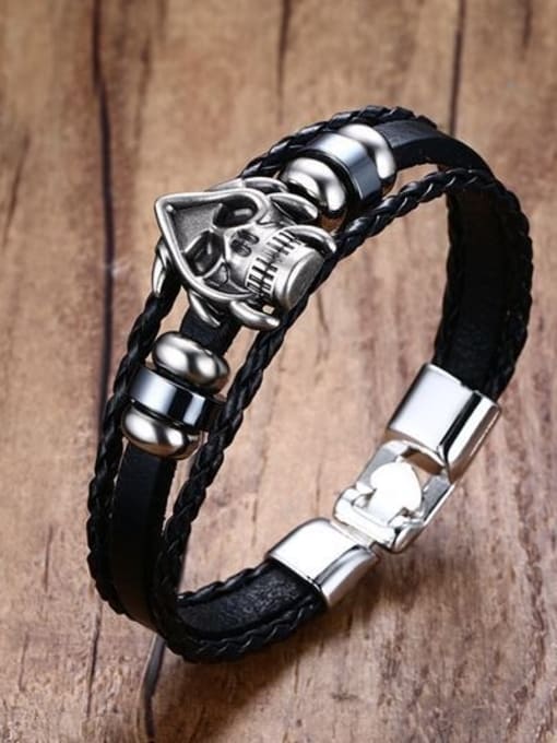 CONG Personality Skull Shaped Stainless Steel Alloy Bracelet 2