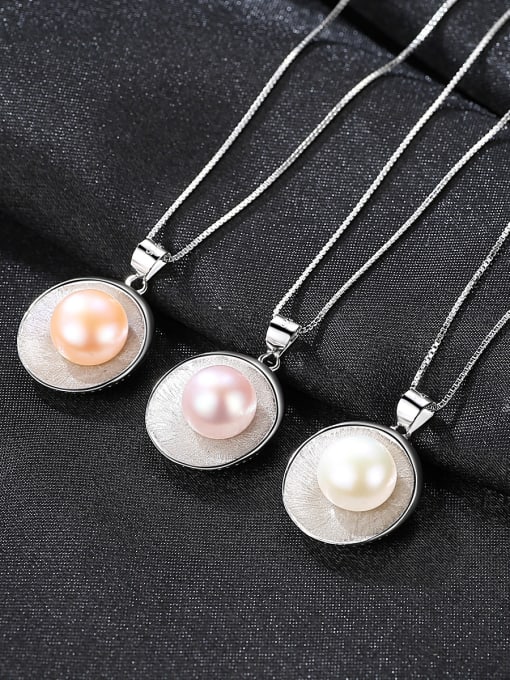 CCUI Sterling Silver Natural Pearls with simple shell shape Necklace 0