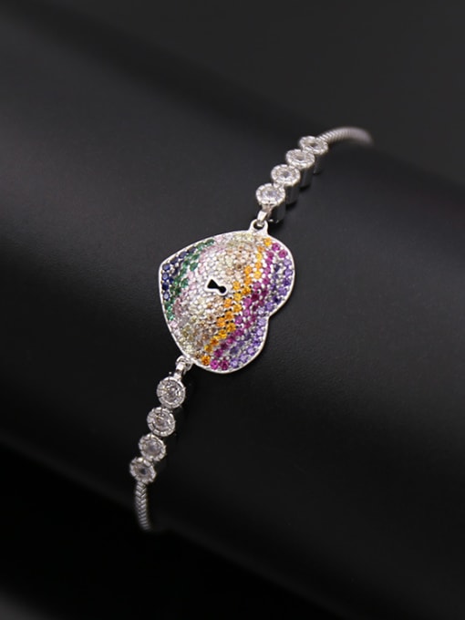 Silvery 2018 Heart-shaped Adjustable Bracelet