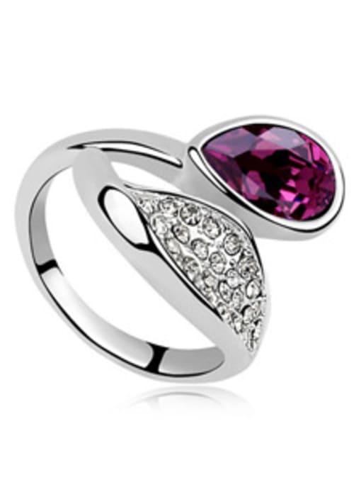 deep purple Fashion Shiny austrian Crystals Alloy Ring