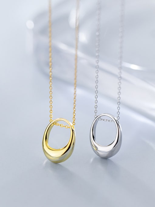 Rosh 925 Sterling Silver With 18k Gold Plated Trendy Oval Necklaces 3
