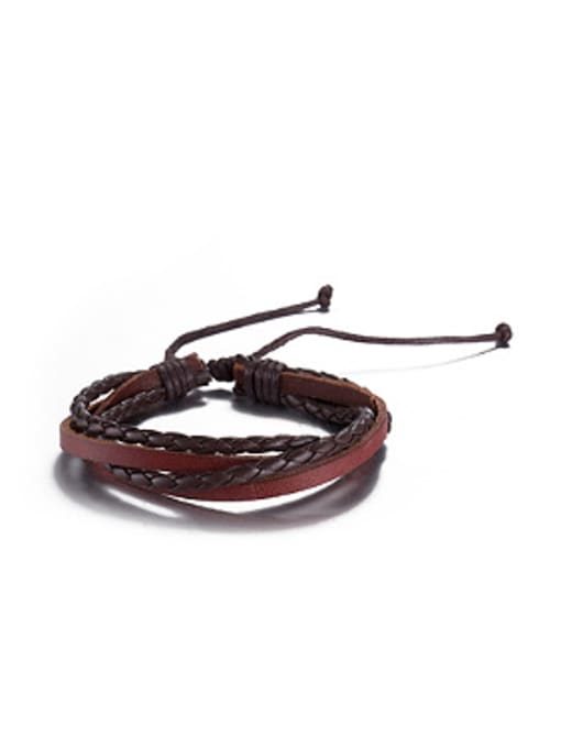 Brown Retro style Artificial Leather Ropes Bracelet