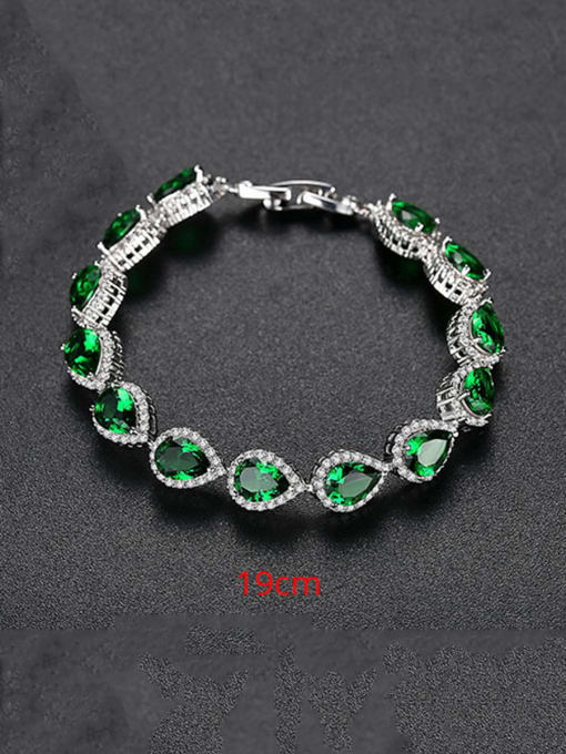 Emerald T12D18 Copper With Platinum Plated Delicate Water Drop Bracelets
