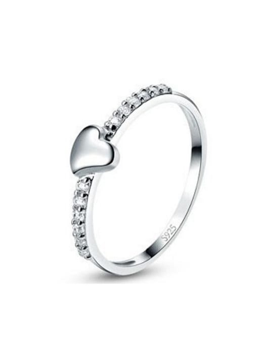 Ya Heng Heart-shape Micro Pave Zircons Exquisite Copper Ring 0