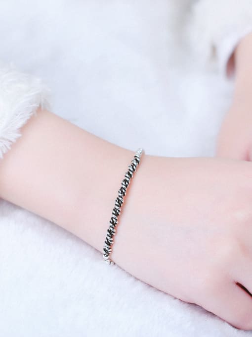Peng Yuan Simple Seed Beads Silver Bracelet 1