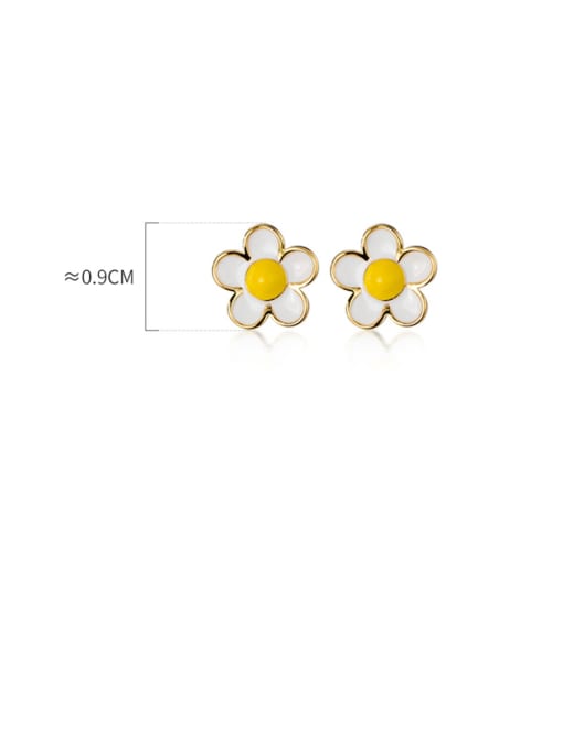 Rosh 925 Sterling Silver With Platinum Plated Cute Flower Stud Earrings 3