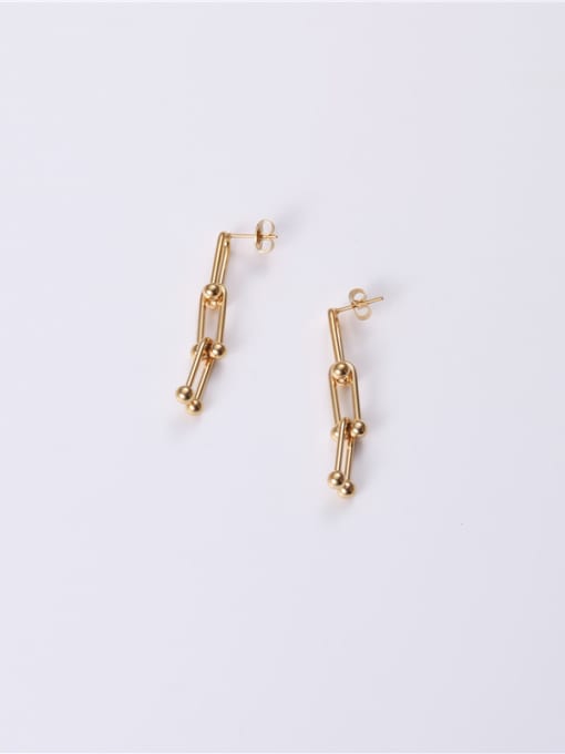 GROSE Titanium With Gold Plated Simplistic Charm Drop Earrings 0