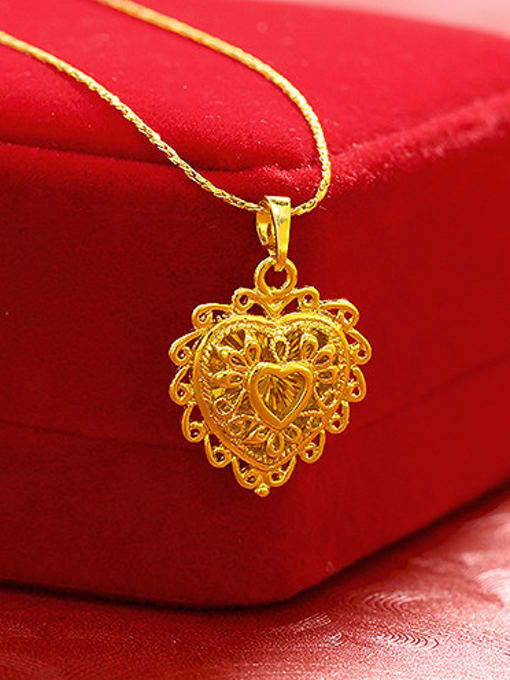 XP Copper Alloy Gold Plated Retro style Heart-shaped Pendant 1