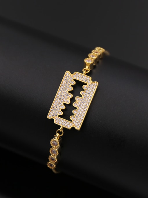 Golden Razor shaped Stretch Bracelet