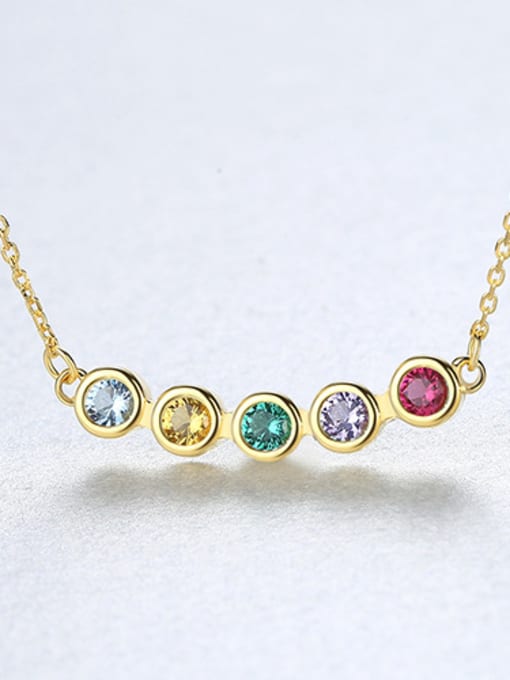 Multicolored Sterling silver inlaid  semi-precious stones necklace