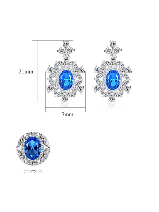 CCUI 925 Sterling Silver With  Cubic Zirconia Luxury Flower Cluster Earrings 4