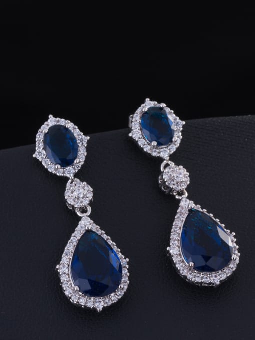 Blue Fashion Wedding Drop Chandelier earring