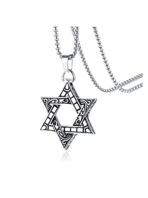 CONG Exquisite Hollow Star Shaped Stainless Steel Pendant 0
