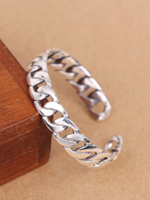 Peng Yuan Personalized Chain Opening Silver bangle 3
