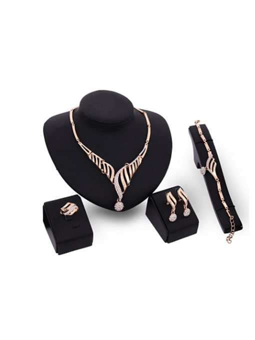 BESTIE new 2018 2018 2018 2018 2018 2018 2018 2018 Alloy Imitation-gold Plated Vintage style Rhinestones Four Pieces Jewelry Set 0