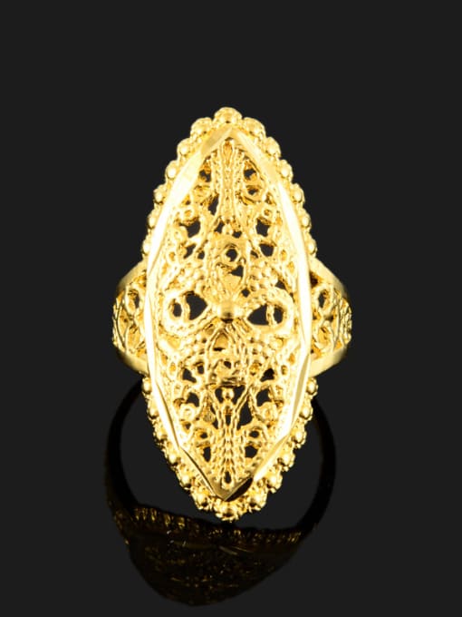 Yi Heng Da Exquisite 24K Gold Plated Oval Shaped Copper Ring 1