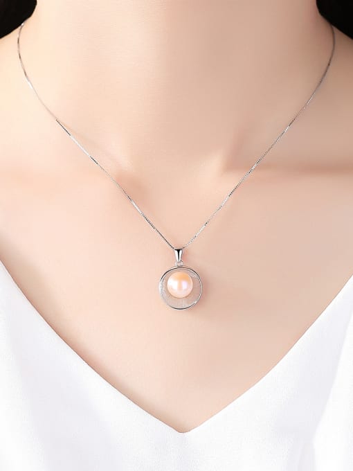 CCUI Sterling Silver Natural Pearls with simple shell shape Necklace 1