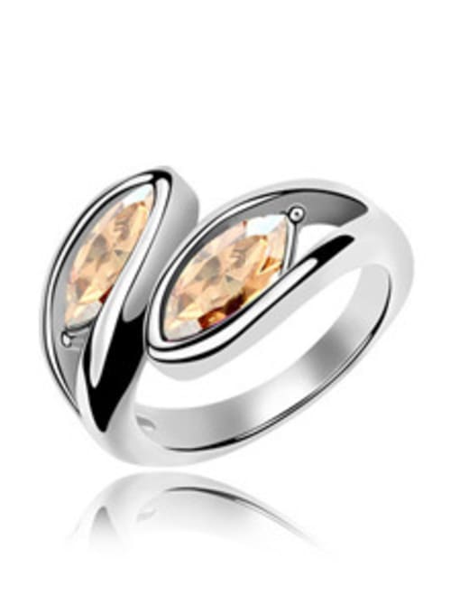 yellow Personalized Oval austrian Crystals Alloy Ring