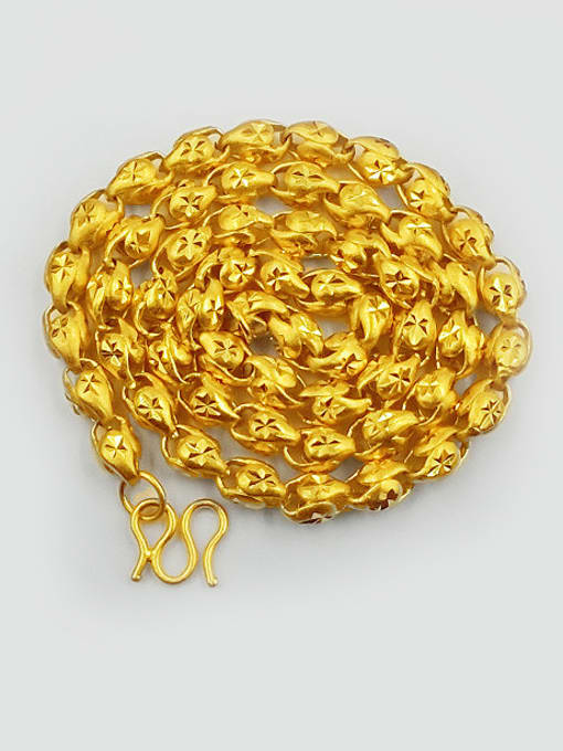 golden Men Hollow Wheat Shaped Necklace