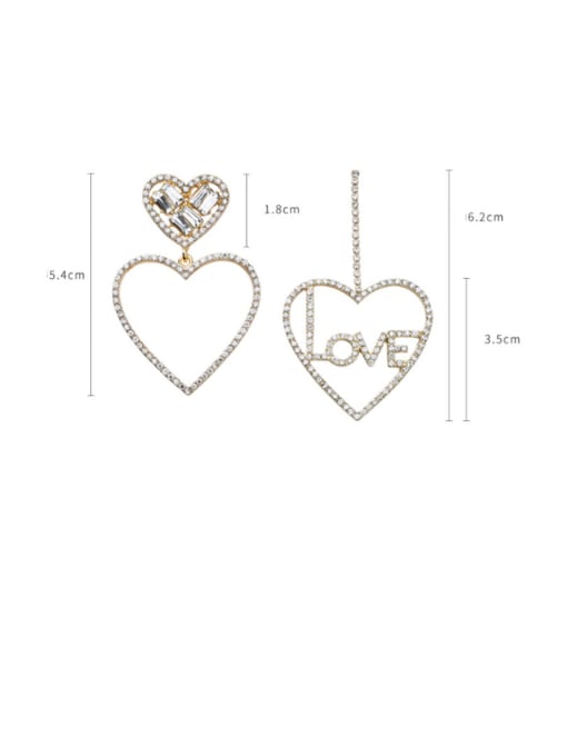 Girlhood Alloy With Gold Plated Fashion Heart Drop Earrings 1