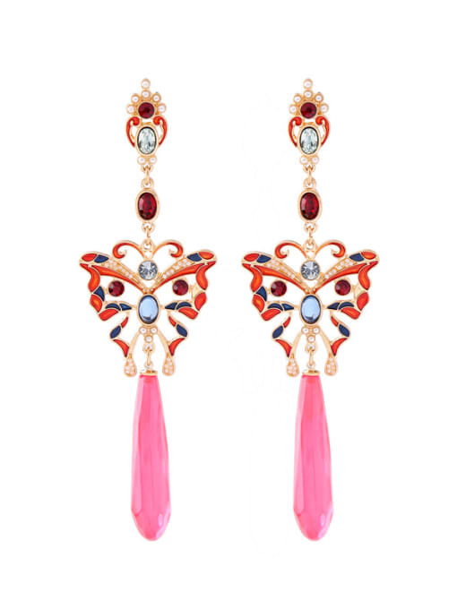 KM Colorful Elegant Enamel Long Fashion Drop Earrings 0