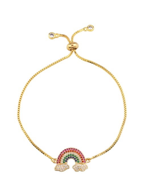 Nkp32 Rainbow Bracelet Gold Copper With Cubic Zirconia Fashion Moon/Rainbow Necklaces
