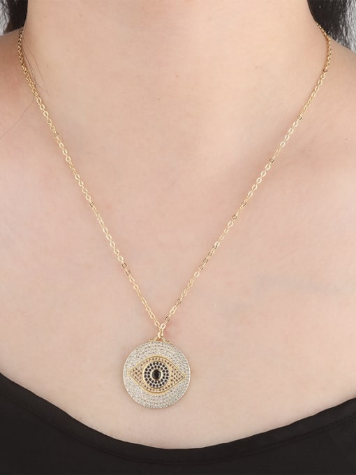 ROSS Copper With  Cubic Zirconia Trendy Evil Eye Necklaces 1