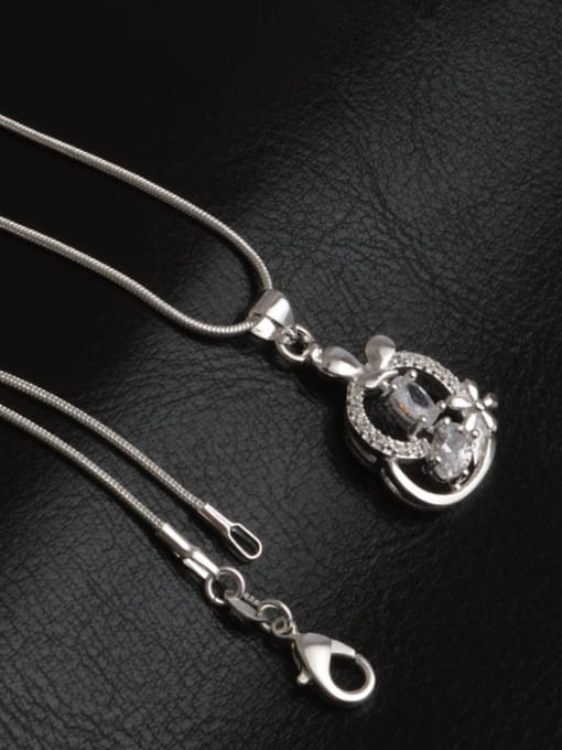 Ya Heng Fashion Flowery Zirconias Pendant Copper Necklace 3