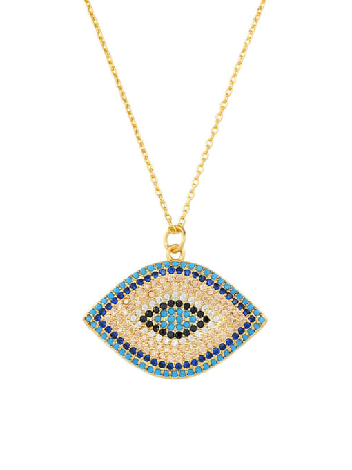 CC Copper With Cubic Zirconia Fashion Evil Eye Necklaces 4