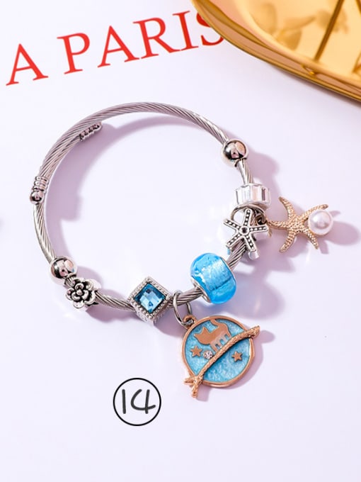14#K4520 Alloy With DIY series bead cartoon Adjustable Bracelet