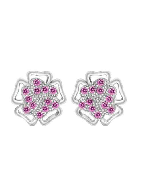 kwan Small Lovely Flower Amethyst Stud Earrings 0