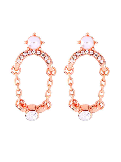 KM Simple Western Style Artificial Pearls Stud Earrings 0
