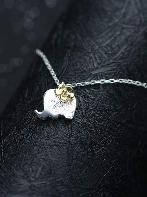 kwan Lovely Small Elephant S925 Silver Necklace 1
