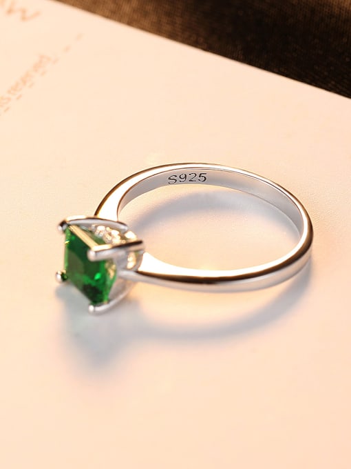 CCUI Sterling Silver Emerald Classic Ring 1