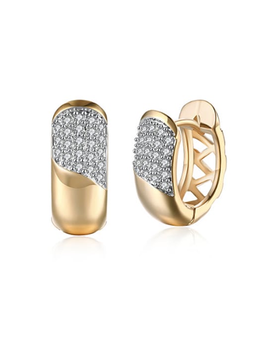 18K Gold White 18K Gold Exquisite Zircon clip on earring