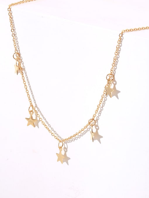 LI MUMU Copper With 18k Gold Plated Trendy Star round Necklaces 2