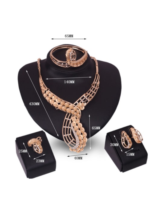 BESTIE 2018 2018 Alloy Imitation-gold Plated Fashion Rhinestones Four Pieces Jewelry Set 2