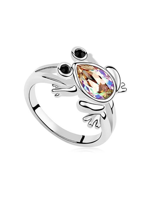 QIANZI Personalized Little Frog austrian Crystal Alloy Ring