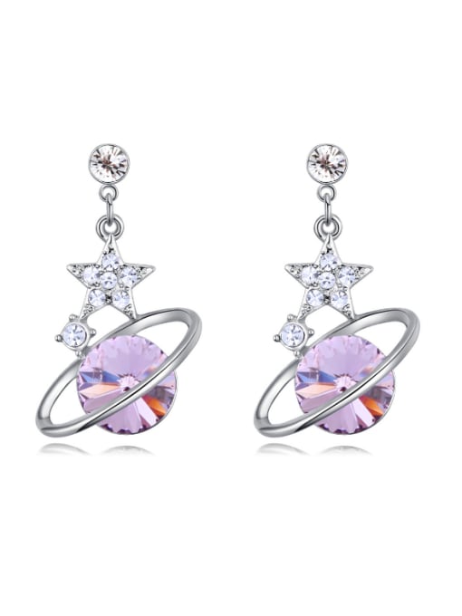 purple Fashion Cubic austrian Crystals Star Alloy Earrings