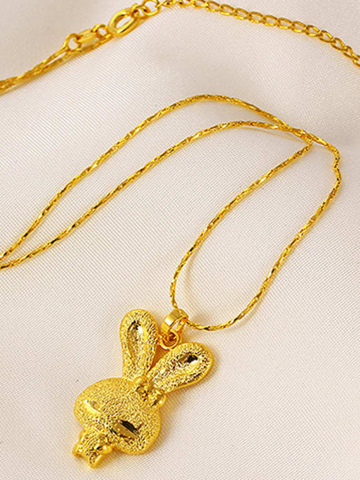 XP Copper Alloy 24K Gold Plated Simple style Bunny Pendant 2