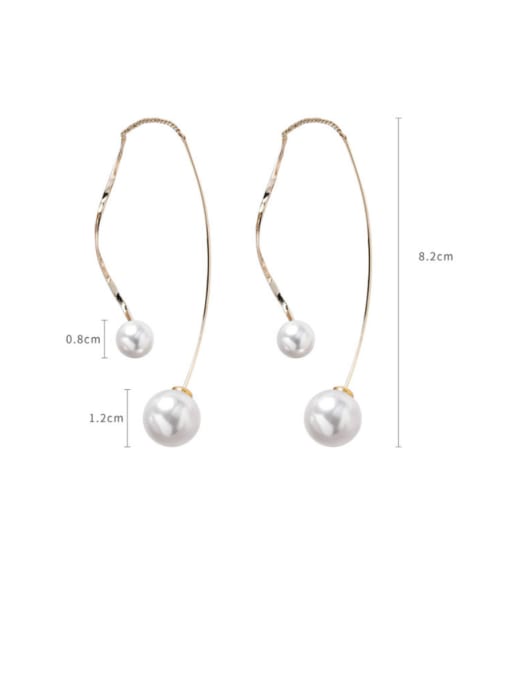 Girlhood Alloy With Gold Plated Simplistic Chain Threader Earrings 2