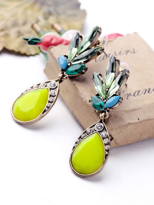 KM All-match Leaves Drop Chandelier earring 1