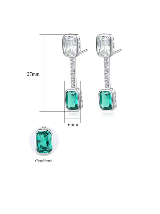 CCUI 925 Sterling Silver With  Cubic Zirconia  Delicate Geometric Drop Earrings 4