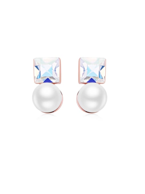 White Temperament Personality Simple Style Women Pearl stud Earring