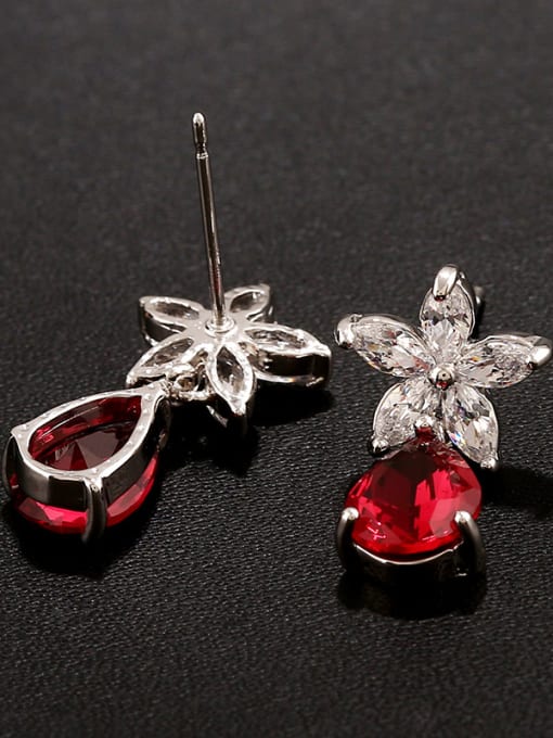 Qing Xing Quality Of Zircon Flower Fashion stud Earring 3